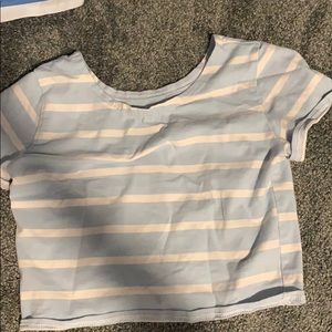 blue and white striped shirt